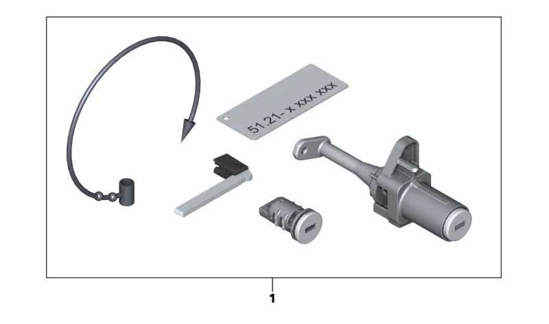 Juego de bombines de cierre OEM 51217362982 para BMW i3 (I01, I01N). Permite usar una sola llave para varias cerraduras. Original BMW.