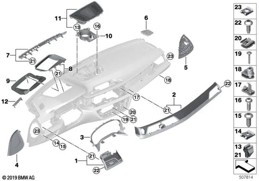 Head-up-Display-Projektionsvorrichtung für BMW 7 G11, G11N, G12N, G12N (OEM 51459345901). Original BMW