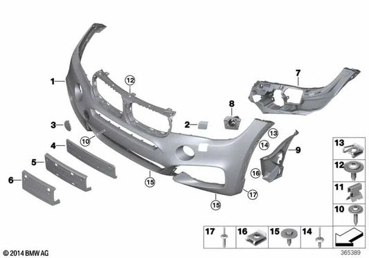 Soporte sistema limpiafaros derecho OEM 51118056558 para BMW X6 F16 (2014-2019). Original BMW.