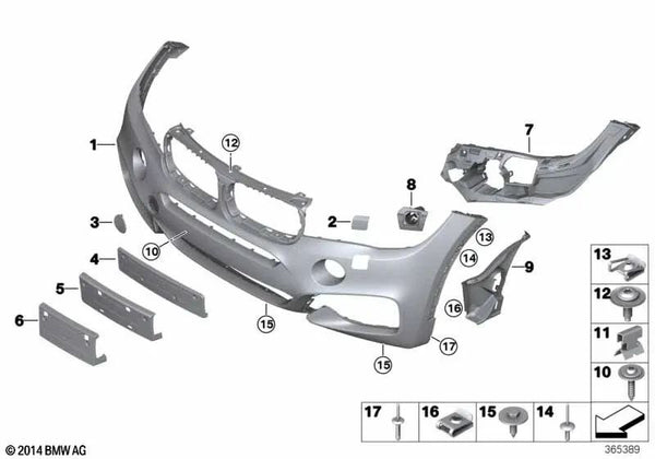 Soporte sistema limpiafaros derecho OEM 51118056558 para BMW X6 F16 (2014-2019). Original BMW.