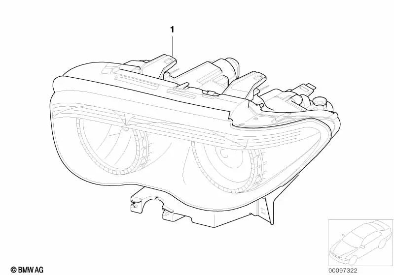 Faróis AHL Bi-Xenon Direito para BMW Série 7 E65, E66 (OEM 63127164718). BMW originais.
