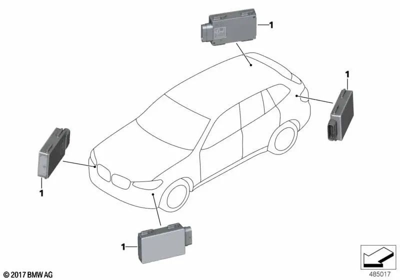 Warnwarnsensor für BMW F90, G30, G31, G38, G32, G12, G12, G01, G08, G02 (OEM 66326891728). Original BMW.