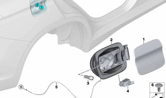 Tampa de abastecimento de combustível preparada OEM 51917312316 para BMW F15, F85. BMW original
