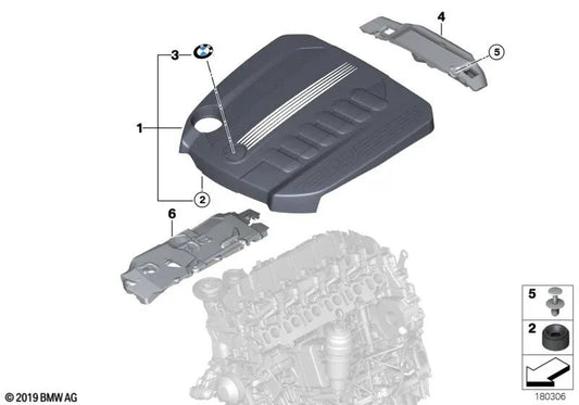 Akustische Abdeckung für die BMW 5 F07 -Serie, F10, F11, 7 F01 (OEM 13718510365). Original BMW.