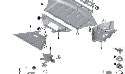 Rear right undercarriage protection for BMW 4 Series G26E (OEM 51758738062). Original BMW