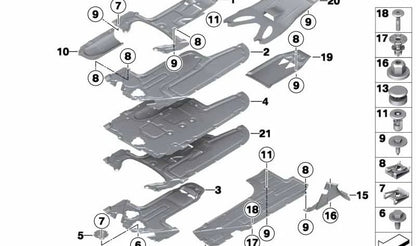Cubierta inferior izquierda OEM 51757244185 para BMW F12, F13. Original BMW.