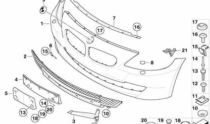 Rejilla parachoques central OEM 51117158831 para BMW Z4 E85, E86. Original BMW.