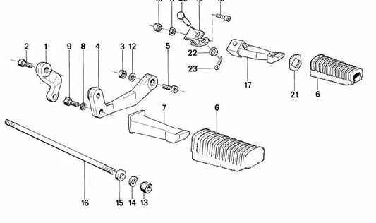 OEM rear brake lever bolt 46711230762 for BMW R50, R60, R75, R80, R90, R100. Original BMW Motorrad.