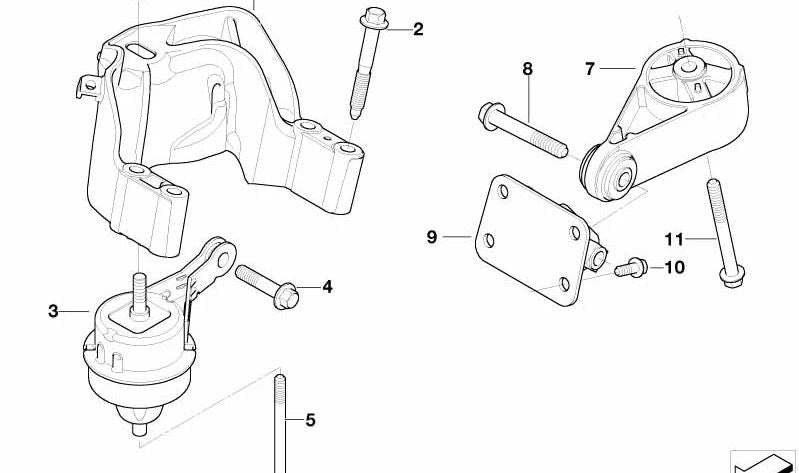 Soporte motor delantero OEM 22116768205 para MINI R53 (09/2000-11/2006), MINI Cabrio R52 (11/2002-07/2008). Original MINI.