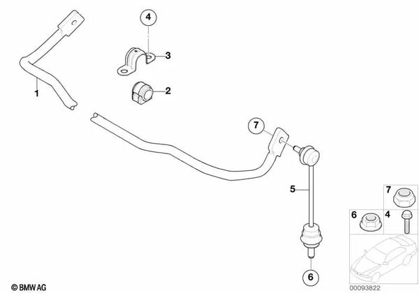Soporte pendular trasero OEM 33506781538 para BMW Serie 7 E65, E66, E67. Original BMW.