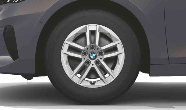 Juego de ruedas completas de invierno con llanta de aleación Doble Radio 186 16" OEM 10026533B para BMW Serie 2 U06. Compatible con sistema de control de presión. Neumáticos de invierno Goodyear. Original BMW.
