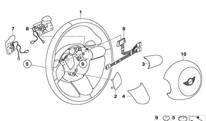 Paramento derecho para volante deportivo OEM 32306765088 para MINI R50, R52, R53 Cabrio… y más. Original MINI.