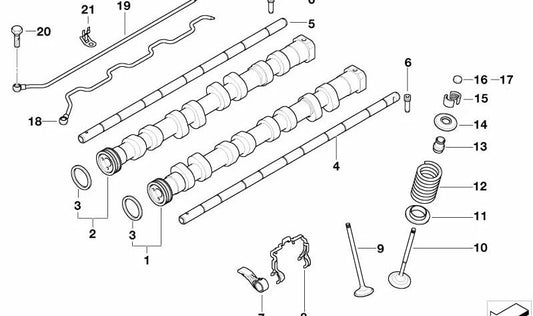 Plato superior muelle válvula OEM 11347541342 para BMW E90 320si con motor N45. Compatible con modelos fabricados entre 03/2006 y 08/2006. Pieza original BMW.