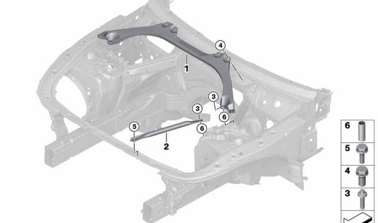 OEM 51617390311 Torreta Reinforcement Bar for BMW G32. Original BMW.