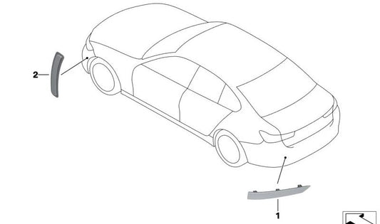 Catadióptrico trasero derecho OEM 63147420448 para BMW G20, G21, G28. Pieza original BMW.