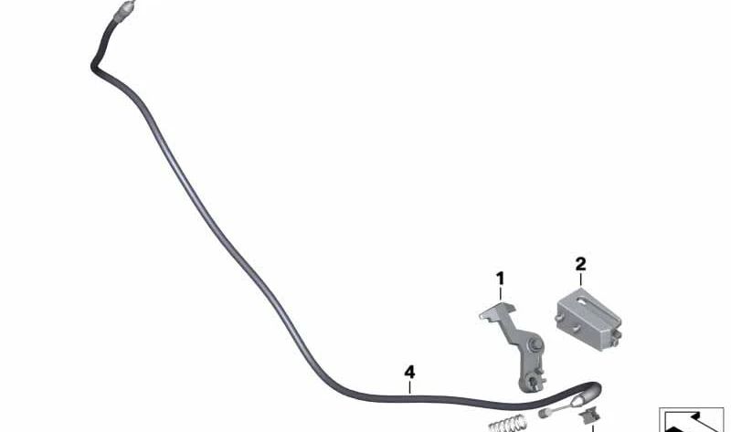 Cable Bowden portaobjetos OEM 51257725203 para motos BMW C 600 Sport, C 650 GT. Original BMW Motorrad.