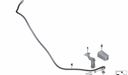 Cable Bowden portaobjetos OEM 51257725203 para motos BMW C 600 Sport, C 650 GT. Original BMW Motorrad.