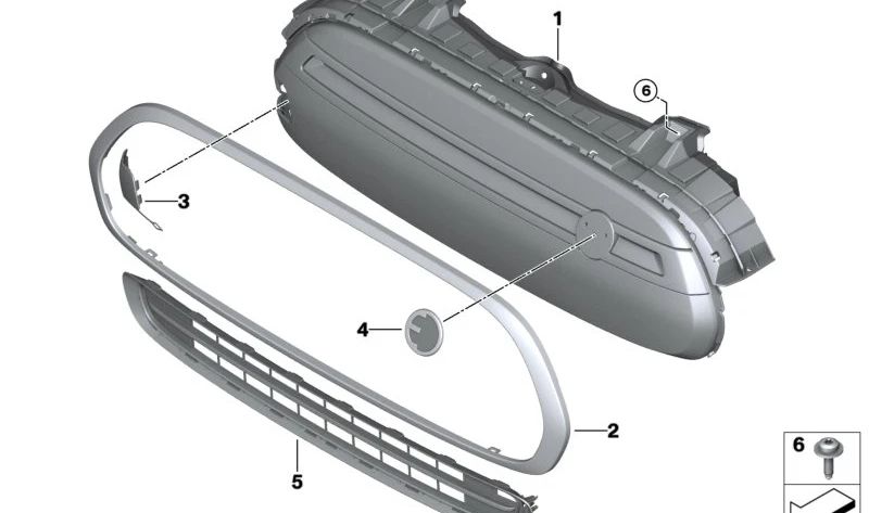 Cubierta ojete de remolque OEM 51119883677 para MINI F56 Cooper SE. Original MINI.