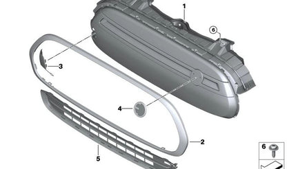 Rejilla decorativa capó delantero OEM 51139449559 para MINI F56 Cooper SE. Original MINI.