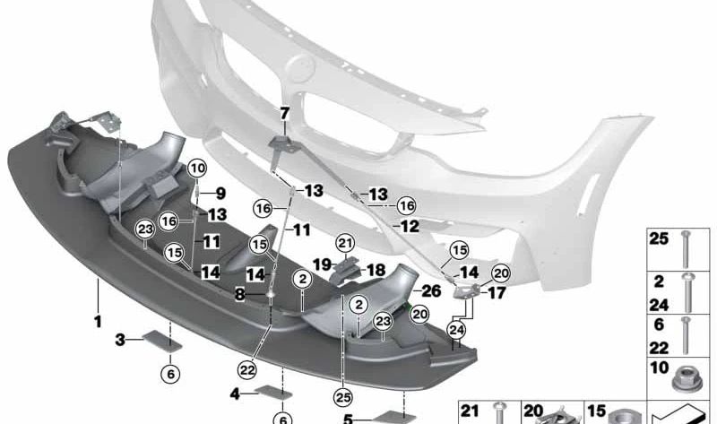 Frontsplitter de Carbono para BMW (OEM 51628431816). Original BMW