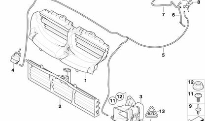 Compuerta de aire inferior pasiva OEM 51117178119 para BMW E60, E61. Pieza original BMW.