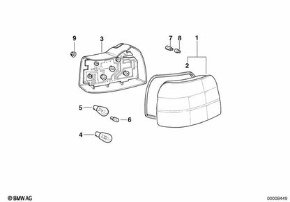 Dichtung de luz trasera para BMW E36 (OEM 63218360031). Original BMW