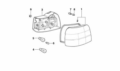 Pilote arrière gauche OEM 63218353553 pour BMW E36 (toutes les versions compatibles). Pièce BMW originale.