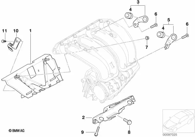 Rubber grommets for BMW E81, E82, E87, E88, E46, E90, E91, E92, E93, E60, E61, E63, E64, E65, E66, E84, E83, E53, E70, E71, E85, E86 (OEM 11127501588). Genuine BMW