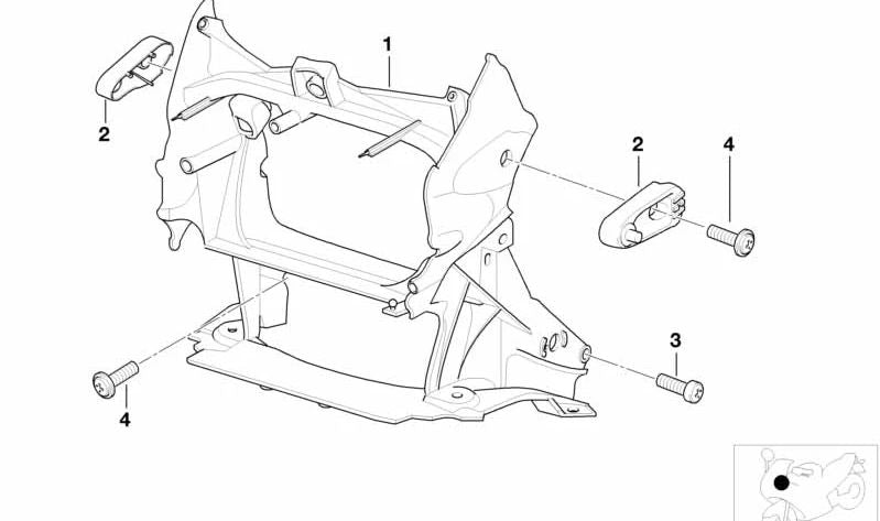 Soporte revestimiento frontal OEM 46632328866 para motos BMW R 1150 GS, R 1150 GS Adventure. Original BMW Motorrad.