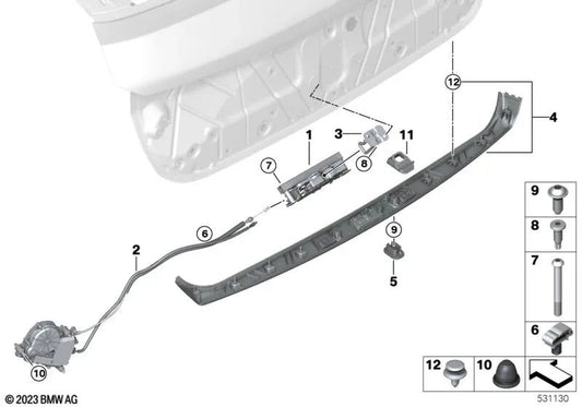 M8x65 ZnS3 -Objektivschraube für BMW 4 G26 -Serie, 6 G32, G32N, X6 F96N, G06N, Motorrad R K29 (OEM 46717704755). Original BMW.