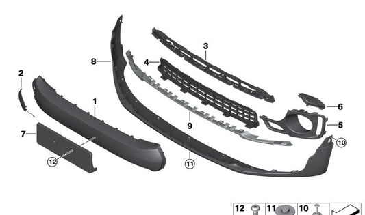Paramento para parachoques delantero OEM 51117376364 para MINI Cooper F55, F56, F57... y más. Original MINI.