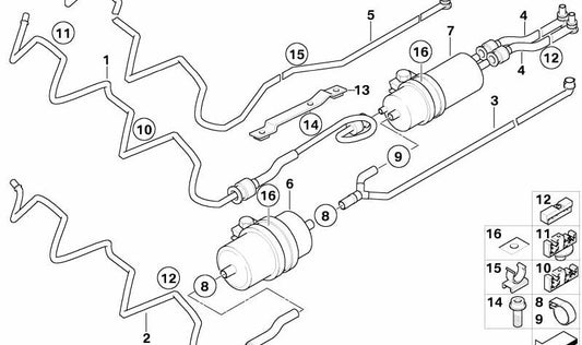 Tira amortiguadora OEM 51128236294 para BMW Serie 7 E65 y E66 (760i, 760Li). Compatible con modelos producidos entre 2003 y 2008. Original BMW.
