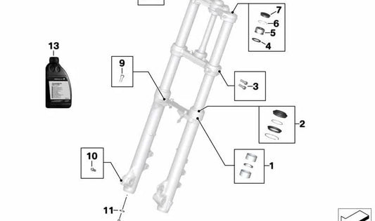 Juego de casquillos deslizantes OEM 31428358445 para motos BMW F750GS, F800GS. Original BMW Motorrad.