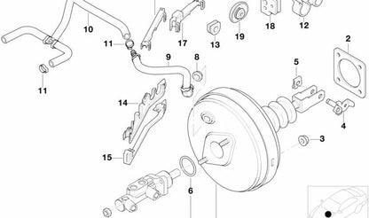 Tubo de vacío OEM 34302229060 para BMW E39. Pieza original BMW.