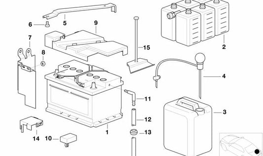 Protector de batería para borne positivo OEM 61218370980 para BMW E39. Original BMW.