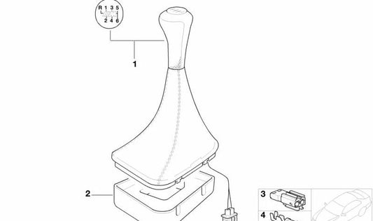 Illuminated leather gear shift gaiter boot for BMW E39 (OEM 25112282205). Original BMW.