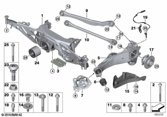Torxschraube mit Waschmaschine für BMW 2 F45 -Serie, F45N, X1 F49, F49N (OEM 07119908677). Original BMW.