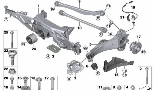 BMW Support Rubber 2 F45 Series, F49 X1 (OEM 33366881596). BMW d'origine