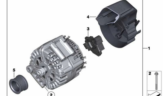 Tapa de alternador OEM 12317595171 para BMW F01 y F02 (760i, 760Li) con motor N74. Compatible con modelos fabricados entre 2009 y 2012. Recambio original BMW.