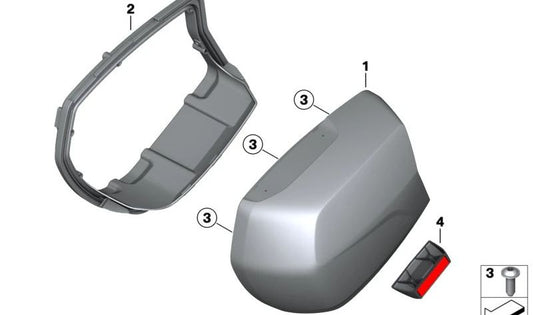 Tampa esquerda esquerda OEM 77418548725 para BMW Motorrad F 900 XR, R 1200 R, R 1250 R, R 1200 RS, R 1250 RS, S 1000 XR. Originais BMW Motorrad.