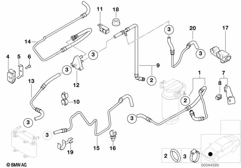 O-ring para BMW 3 E36 Series, 5 E34 Series, E39, 7 E38 Series (OEM 1353243717). BMW original.