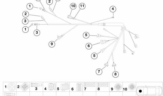 Tapón protector conector eléctrico OEM 12521740914 para BMW E39. Pieza original BMW.
