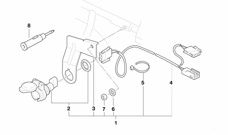 Cable para caja de contacto OEM 61132316114 para motos BMW R1100GS, R1150GS, R1100R, R1150RS, R850GS, R850R... y más. Original BMW Motorrad.