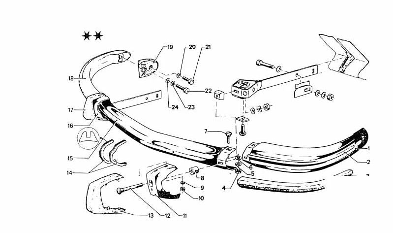 Tope de goma paragolpes delantero derecho OEM 51111810524 para BMW E30. Original BMW.