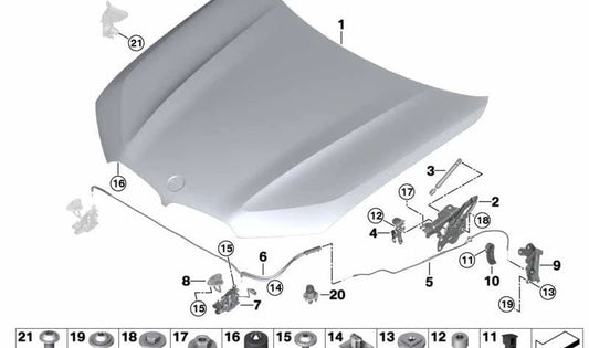 Hood Release Lever OEM 51437953935 for BMW G05, G06, G07. Genuine BMW.