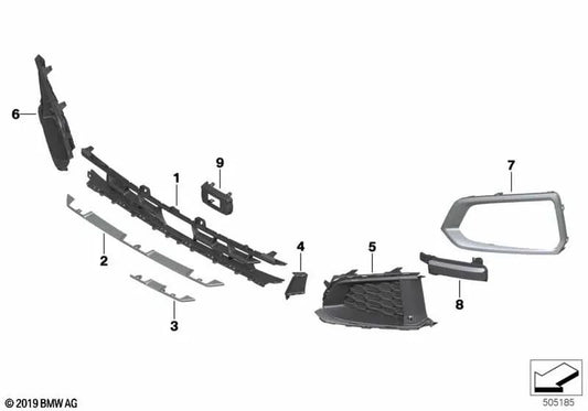 Left side trim bar for BMW X6 G06 (OEM 51117497273). Original BMW.