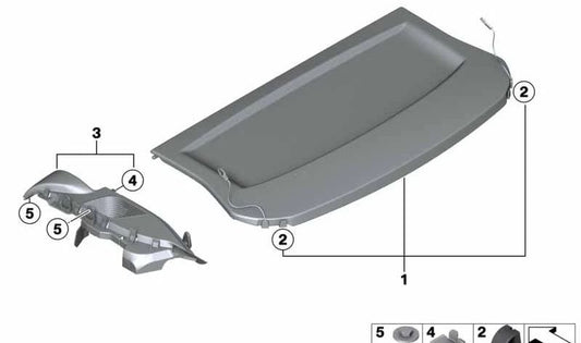 OEM 51467271414141 Suporte à bandeja esquerda para BMW F20, F21. BMW original.