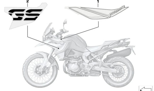 La registrazione ha lasciato il rivestimento laterale del rivestimento OEM 51149829463 per la BMW F 850 ​​GS motociclette, f 900 gs. BMW MOTORAD originale.