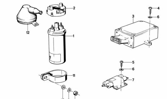 Bobina de encendido OEM 12131363629 para BMW E21, E12, E24, E23. Original BMW.