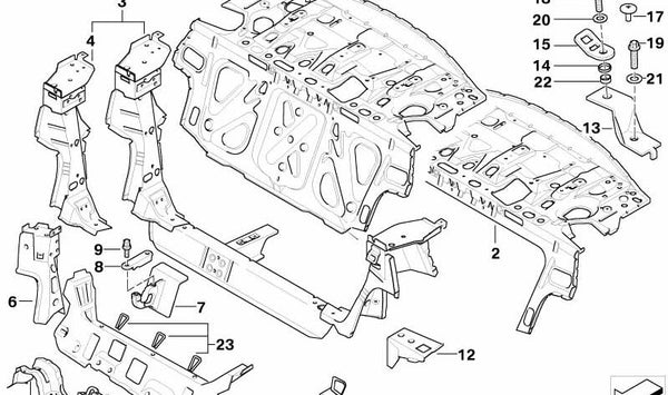Soporte exterior derecho del respaldo OEM 41147004834 para BMW E46. Original BMW.